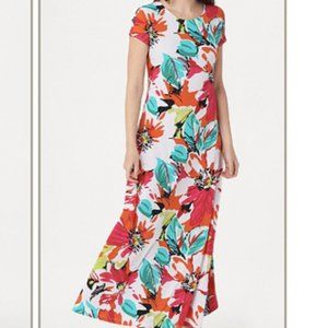Tropical Attitudes by Renee Maxi Dress 1x NWOT